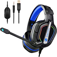 Los mejores  - Fachixy Auriculares Gaming para PS4-PS5- PC- Xbox One- N-Switch-Tableta Laptop- Cascos Ruido Reducción de Diademas…
